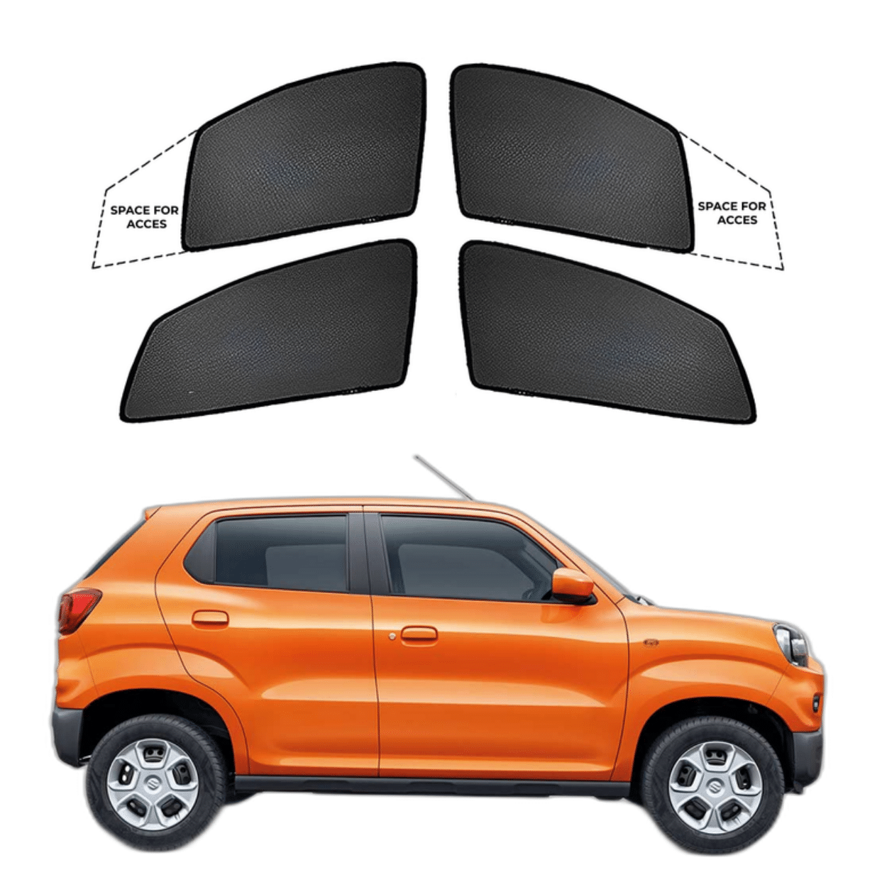 Car Window Fix Black Sunshades For Maruti Suzuki S-Presso