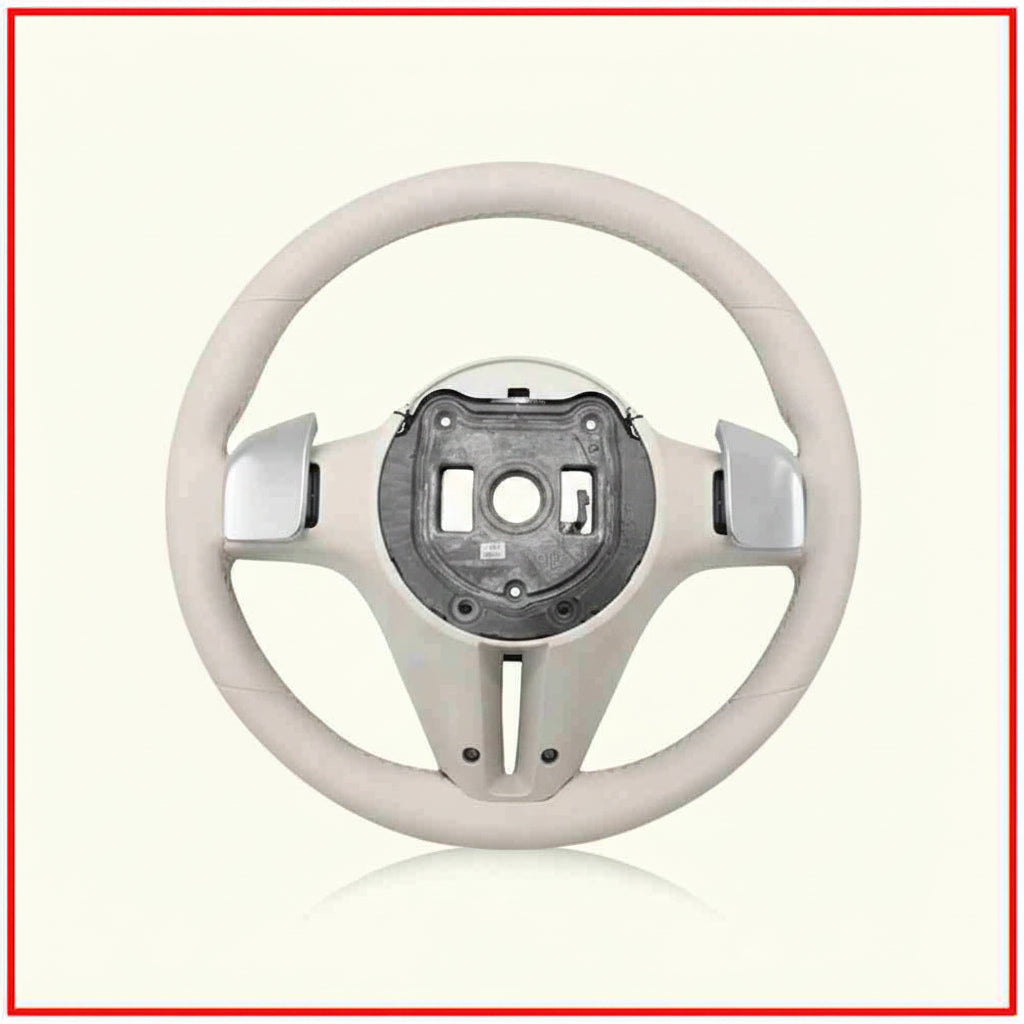 White Steering Wheel on a white background