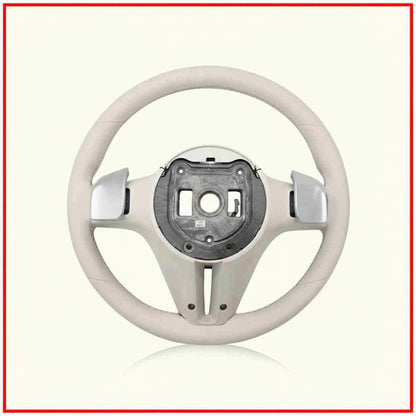 White Steering Wheel on a white background