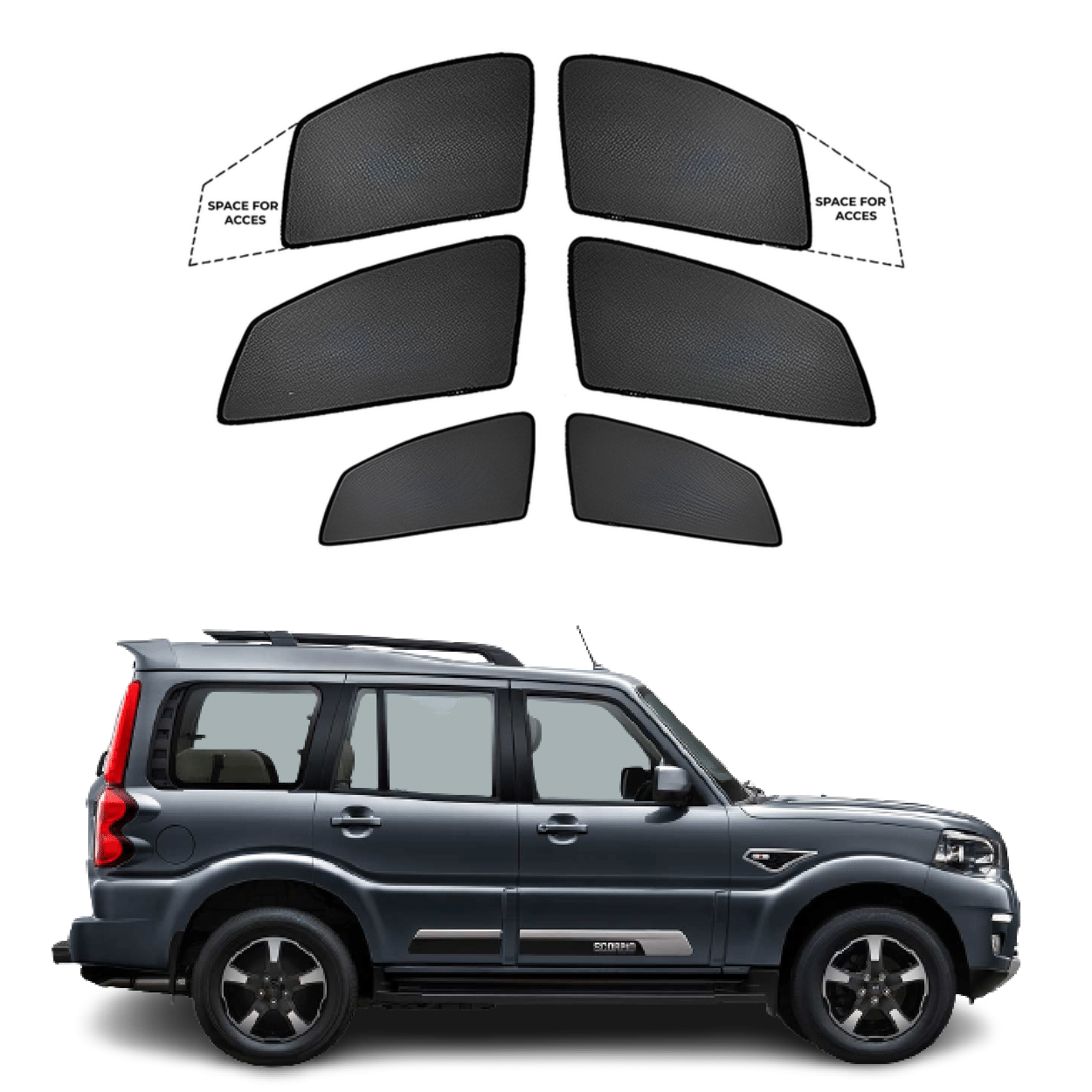 Black Sun shade window for Mahindra Scorpio Classic