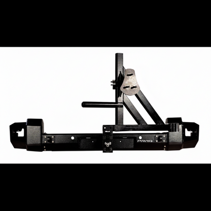 Black metal bumper with brackets on a white background