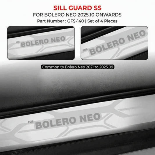 Sill guard for Bolero Neo with part number GFS-140 on a black background