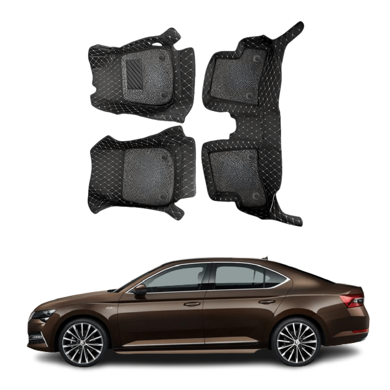 7D Car Floor Mats For Skoda Superb