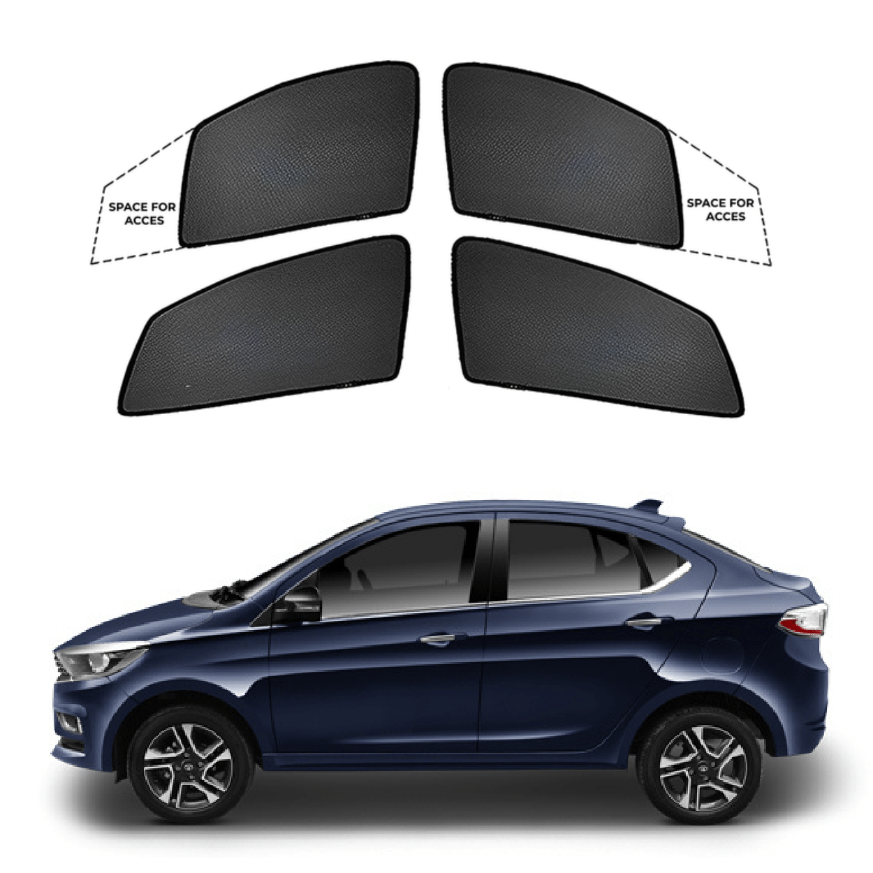 Black Sun shade window for Tata Tigor