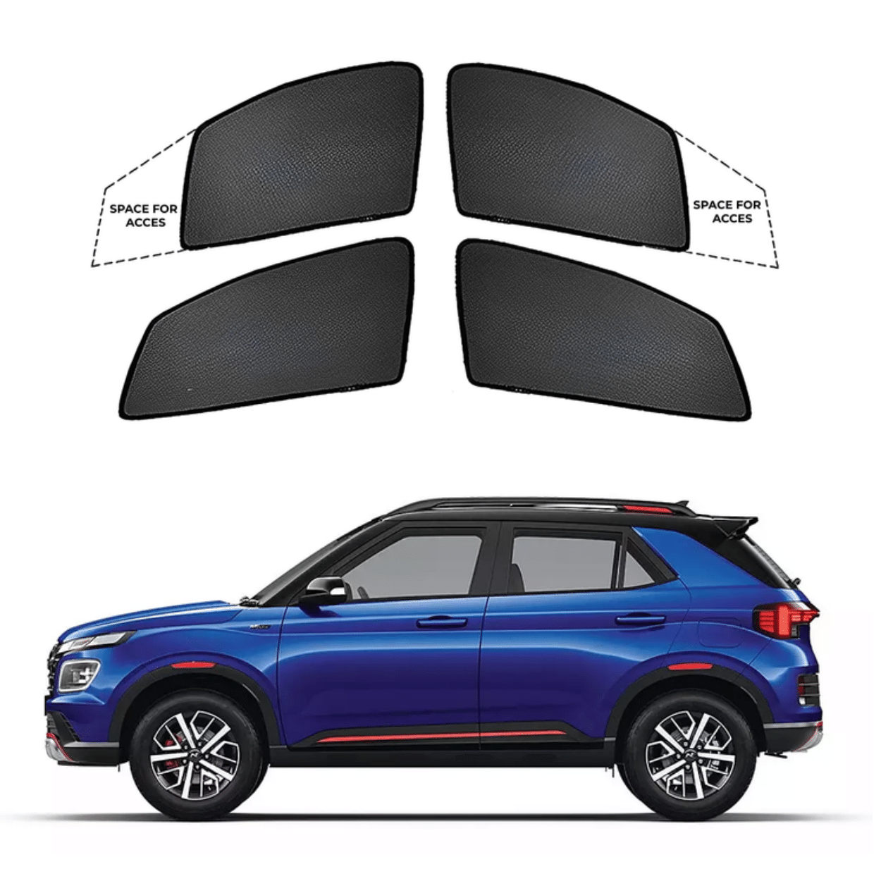 Black Sun shade window for Hyundai Venue N Line