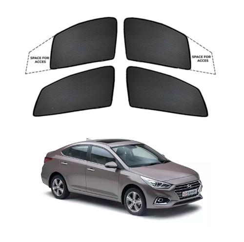 Car Window Fix Black Sunshades For Hyundai Verna - Model 2017 Onwards