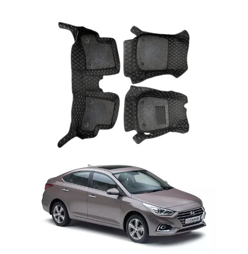 7D Car Floor Mats For Hyundai Verna - Model 2017 Onwards