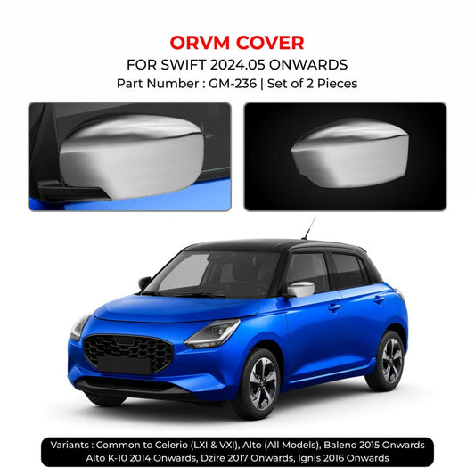 Chrome Finish ORVM Cover For Maruti Suzuki Swift - Model 2024 Onwards