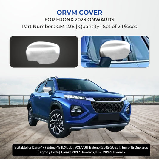 Chrome Finish ORVM Cover For Maruti Suzuki Fronx - Model 2023 Onwards