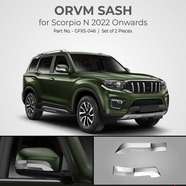 Chrome Finish ORVM Sash For Mahindra Scorpio N - Model 2022 Onwards