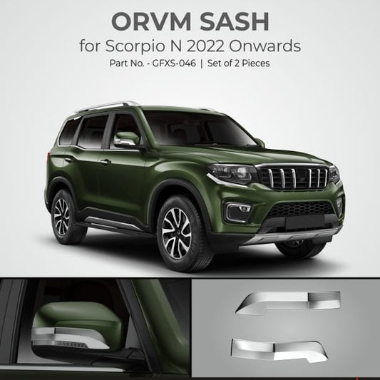 Chrome Finish ORVM Sash For Mahindra Scorpio N - Model 2022 Onwards