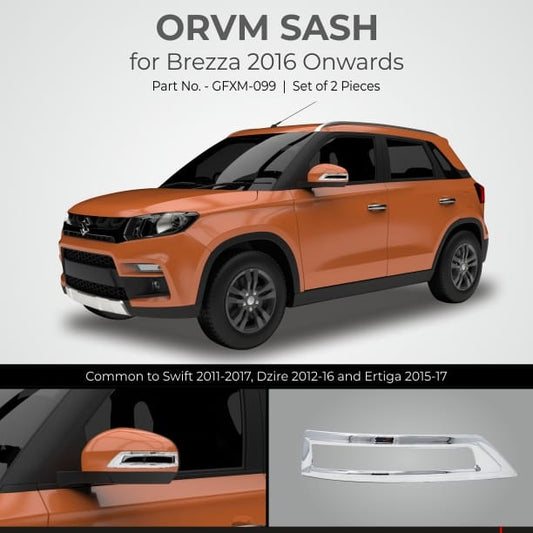 Chrome Finish ORVM Sash For Maruti Suzuki Brezza - Model 2020 Onwards