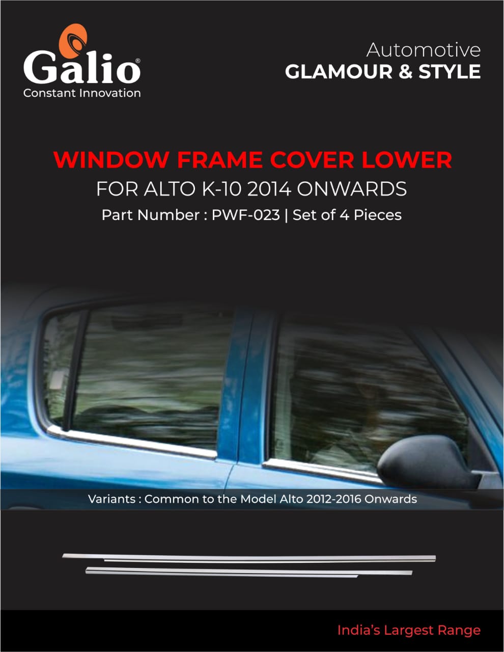 Window Frame Cover Lower for Maruti Suzuki Alto K10