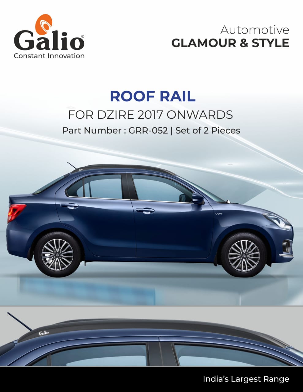 Black Roof Rail for Maruti Suzuki Dzire