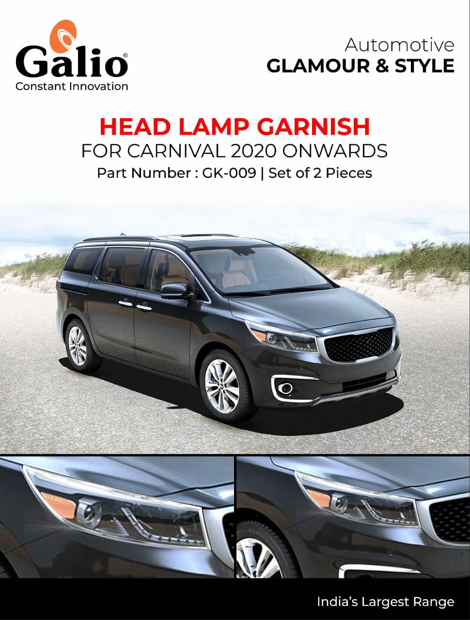 Chrome Finish Head Lamp Garnish for KIA Carnival
