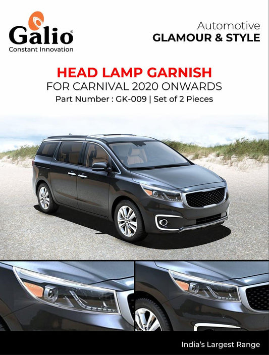 Chrome Finish Head Lamp Garnish for KIA Carnival