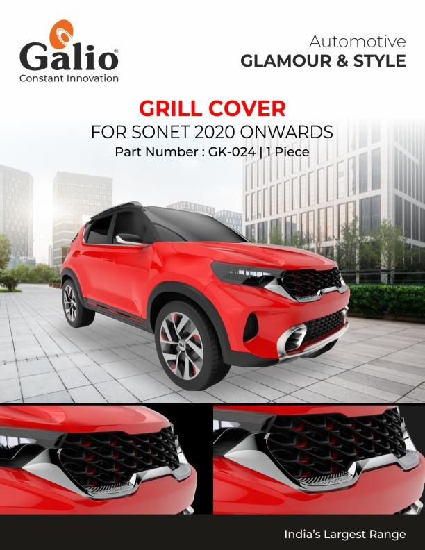 KIA Sonet Front Grill Cover - Chrome Finish