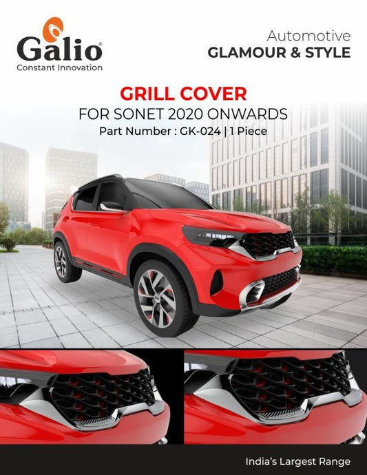 KIA Sonet Front Grill Cover - Chrome Finish