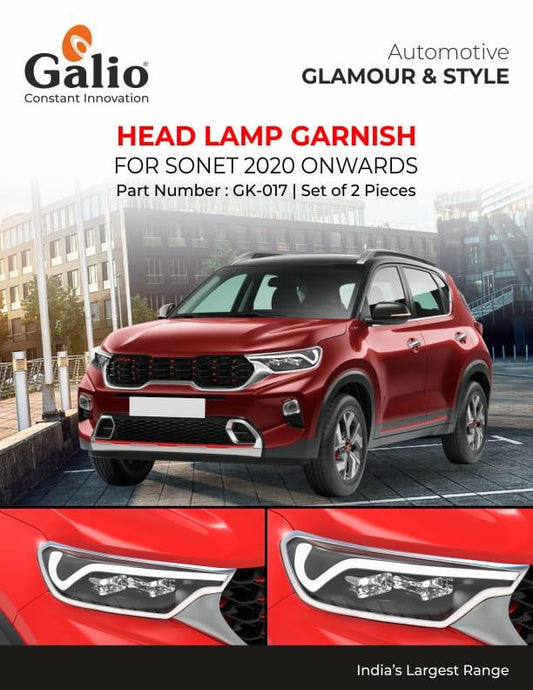 Chrome Finish Head Lamp Garnish for KIA Sonet