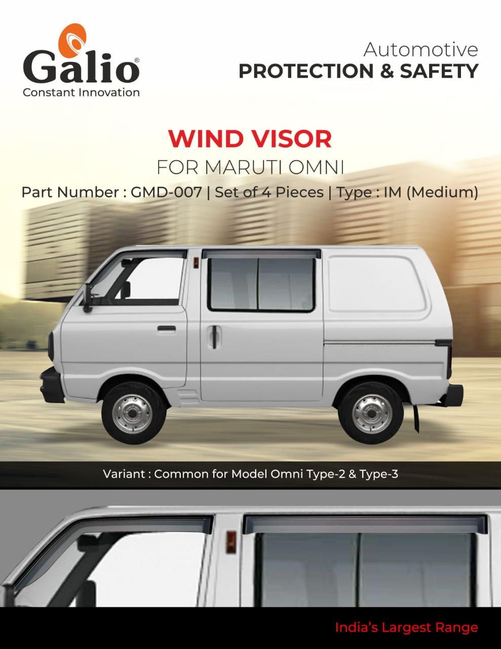 Maruti Suzuki Omni Door Visor Black - 4 Piece