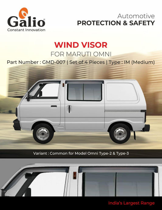 Maruti Suzuki Omni Door Visor Black - 4 Piece