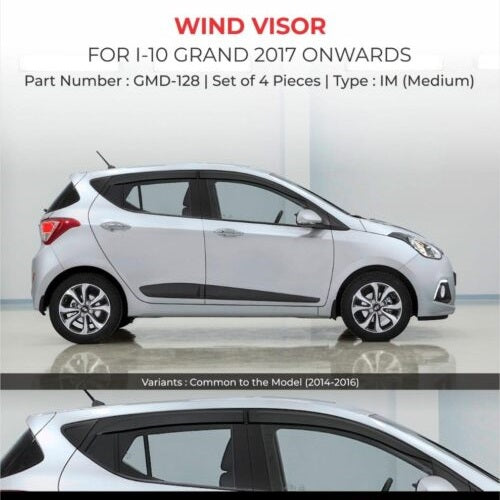 Hyundai I10 Grand Door Wind Visor - IM (Medium)
