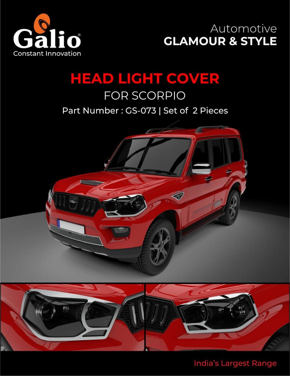 Chrome Finish Head Lamp Garnish for Mahindra Scorpio