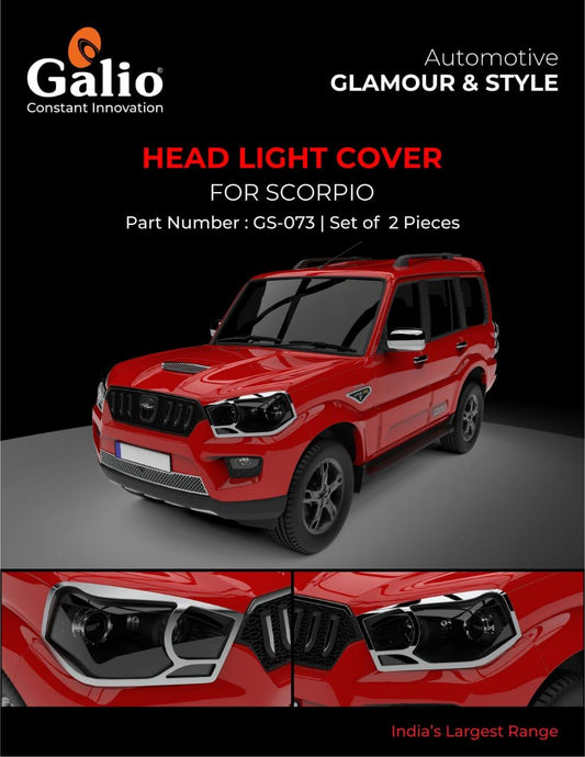 Chrome Finish Head Lamp Garnish for Mahindra Scorpio