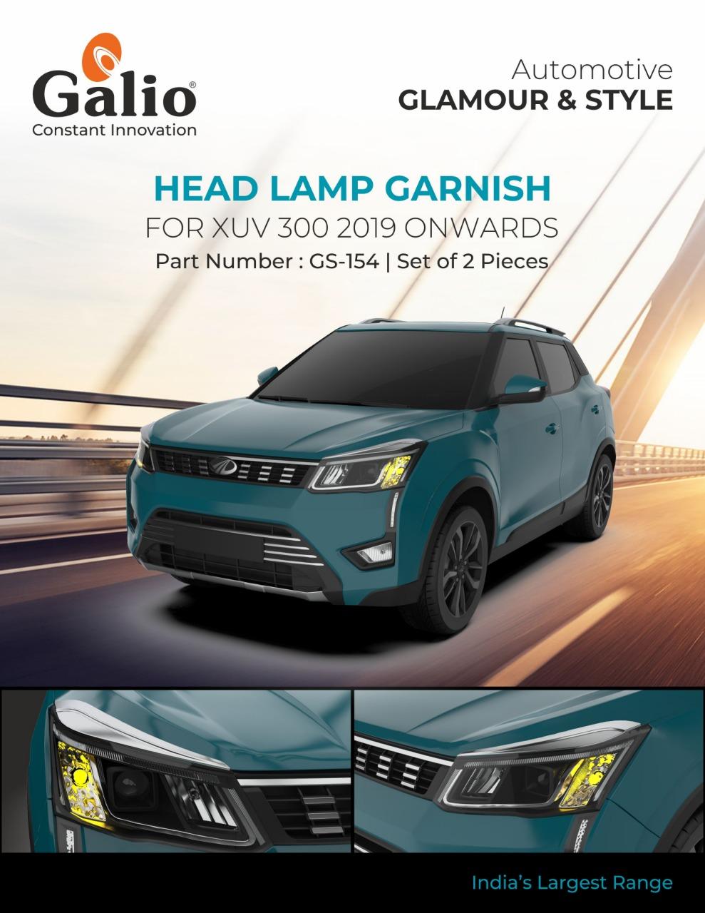 Chrome Finish Head Lamp Garnish for Mahindra XUV 300
