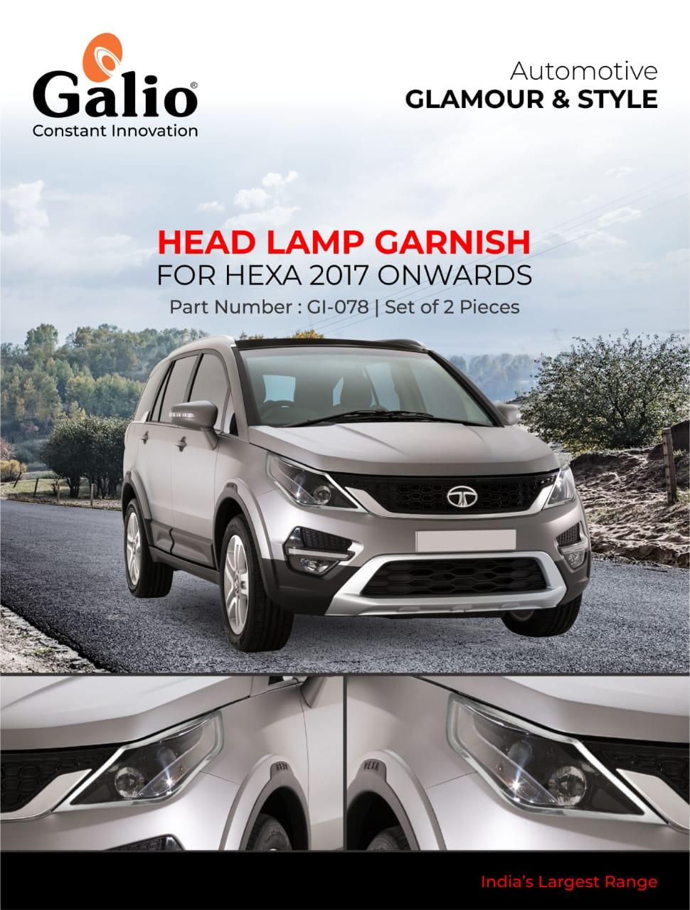 Chrome Finish Head Lamp Garnish for Tata Hexa