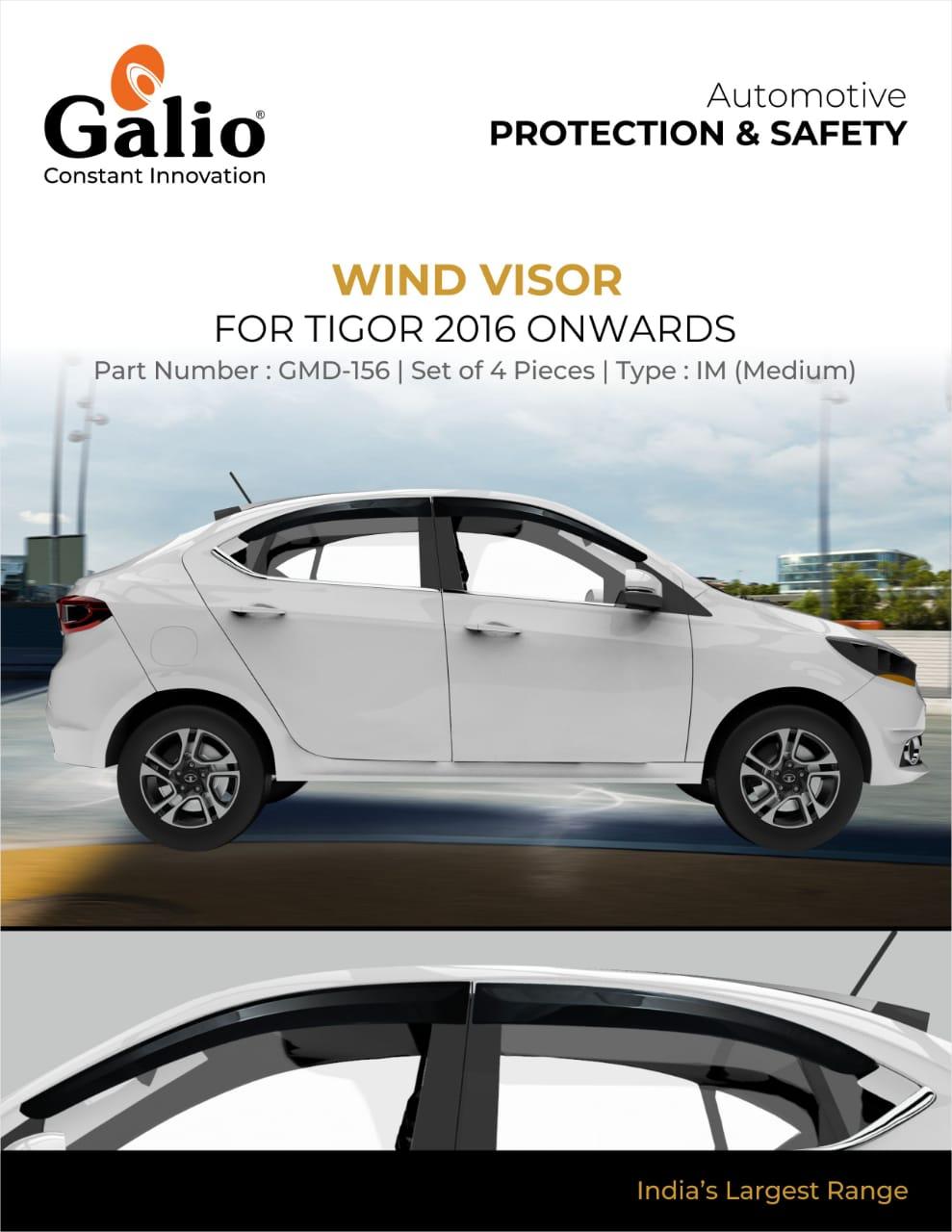 IM (Medium) Black Wind Visor for Tata Tigor
