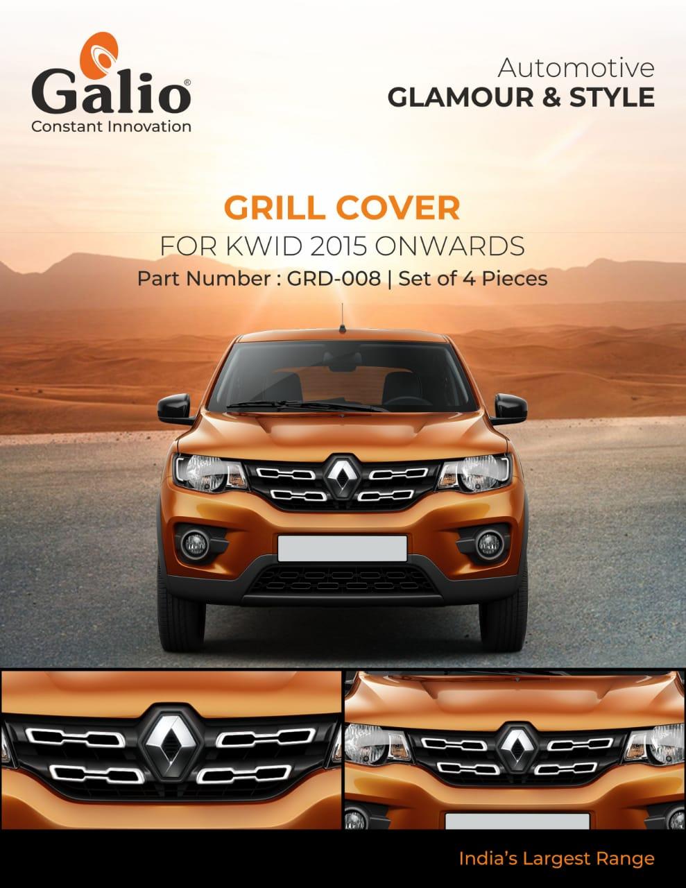 Chrome finish Grill Cover for Renault Kwid