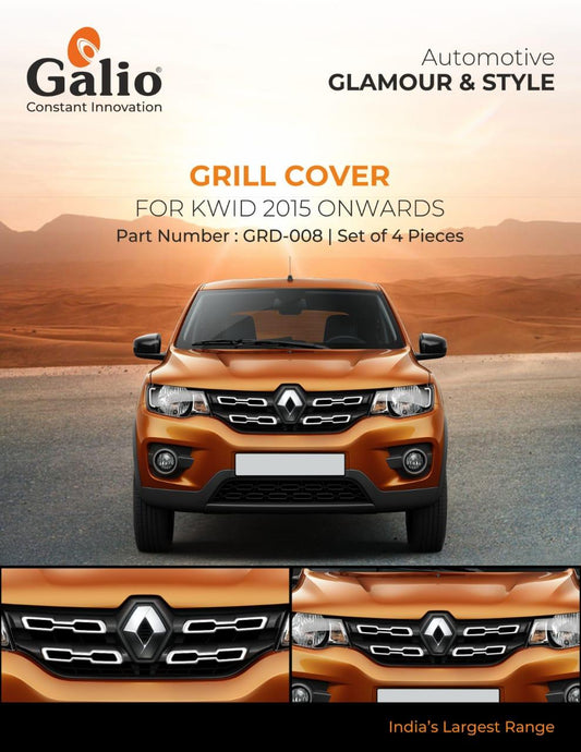 Chrome finish Grill Cover for Renault Kwid
