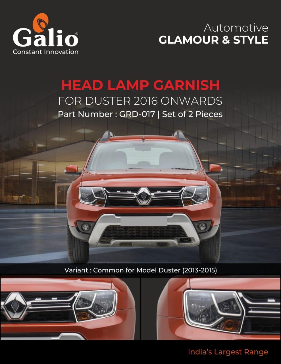 Chrome Finish Head Lamp Garnish for Renault Duster