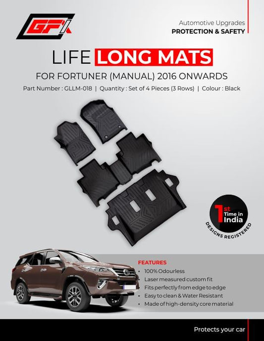 life long floor mats for Toyota Fortuner Manual