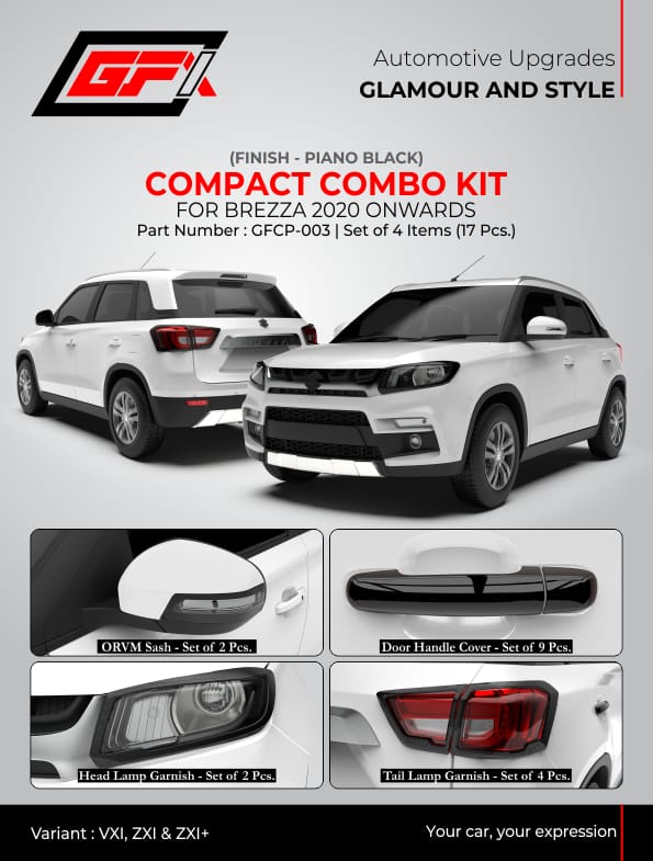 Maruti Suzuki Brezza piano black finish compact kit
