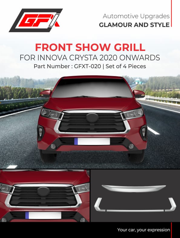 Chrome finish front show Grill for Toyota Innova Crysta