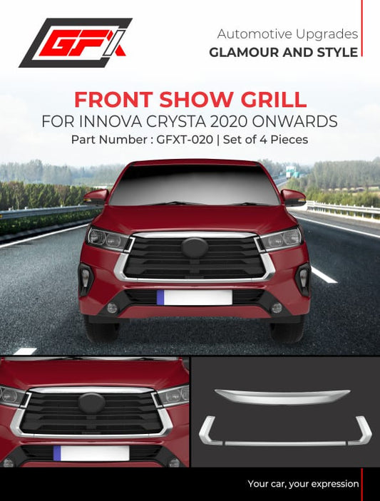 Chrome finish front show Grill for Toyota Innova Crysta