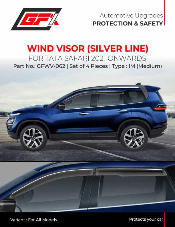 silver line wind visor for tata safari