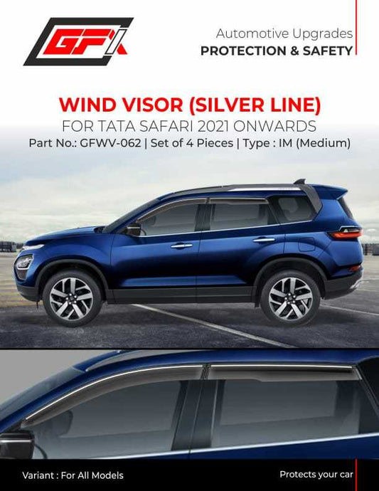 silver line wind visor for tata safari
