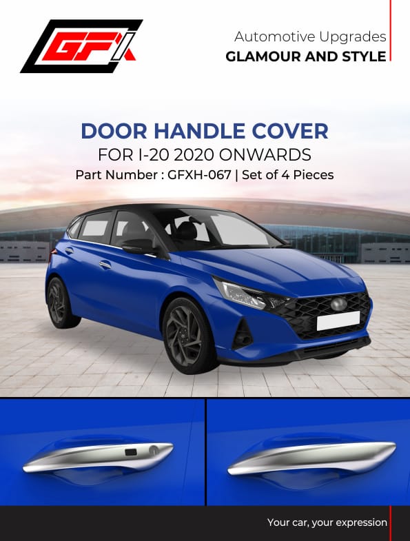 Chrome Finish Door Handle Cover for Hyundai Grand I20