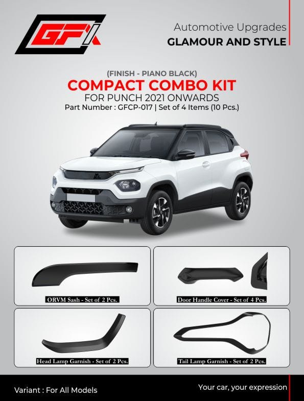 Tata Motors Punch Piano Black Finish compact combo kit