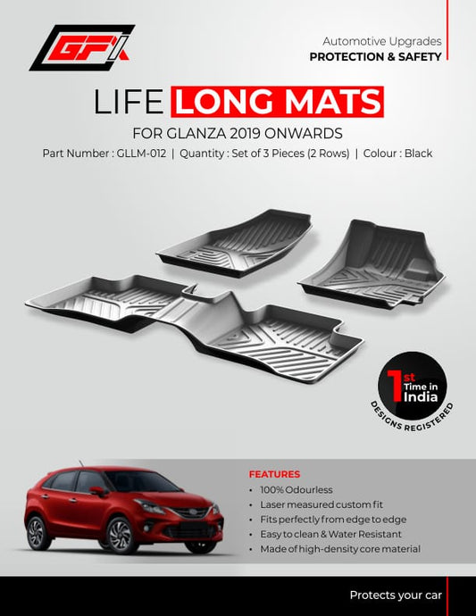 life long floor mats for Toyota Glanza 2019