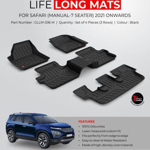 Tata Safari 7 Seater Manual - Life Long Mats - Model 2021 Onwards