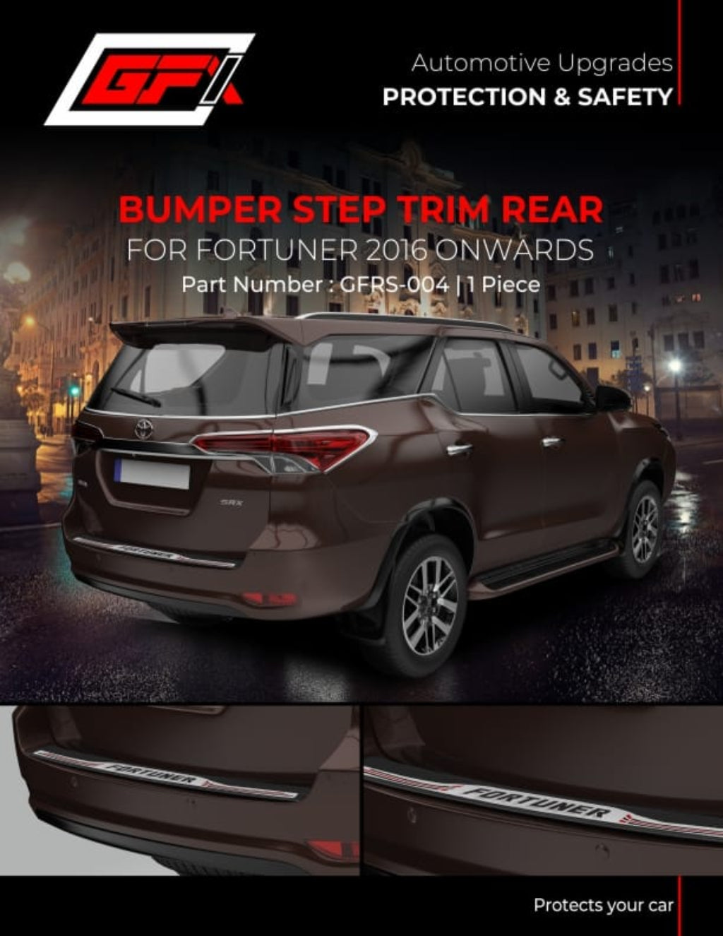 GFX Bumper Step Trim Rear – Toyota Fortuner 2016 Onwards | Superfluous Mart