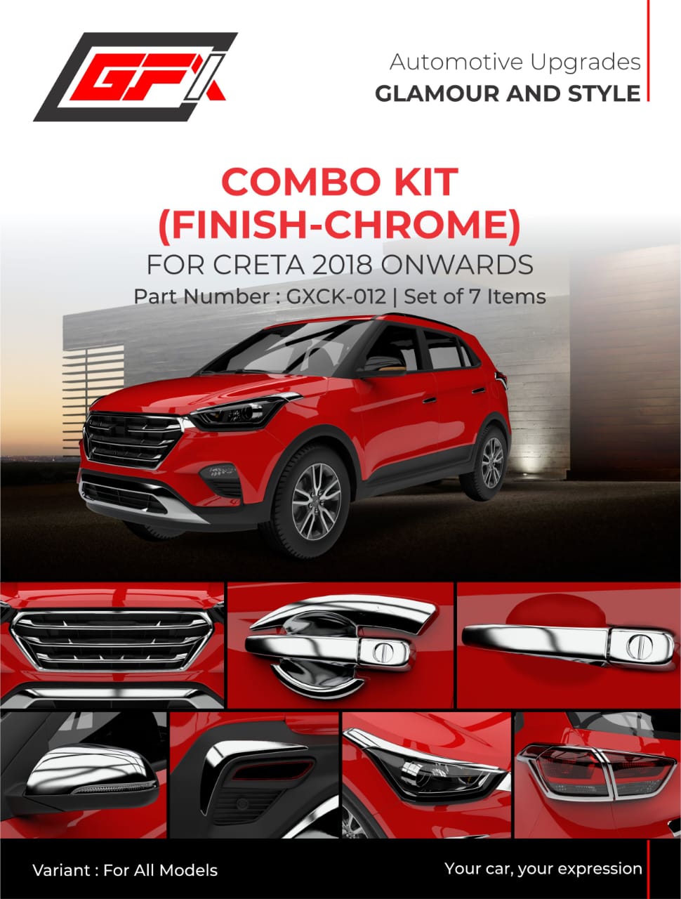 HYUNDAI CRETA 2018 TO 2019 COMBO KIT - CHROME