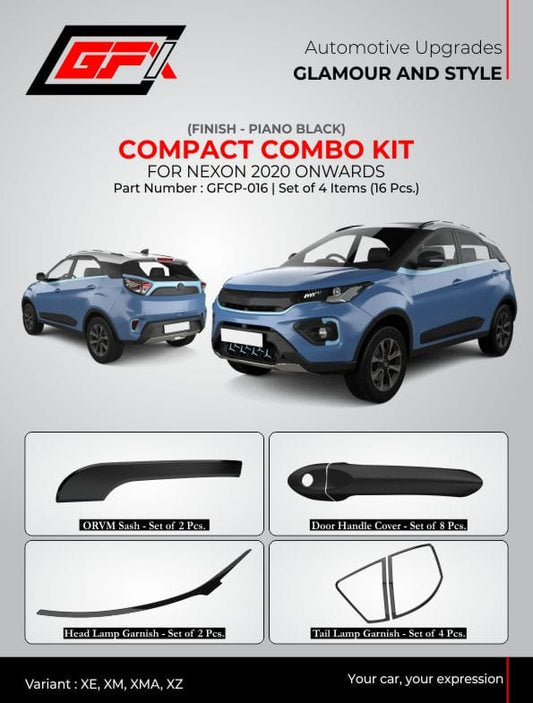 Tata Motors Nexon Piano Black Finish compact combo kit