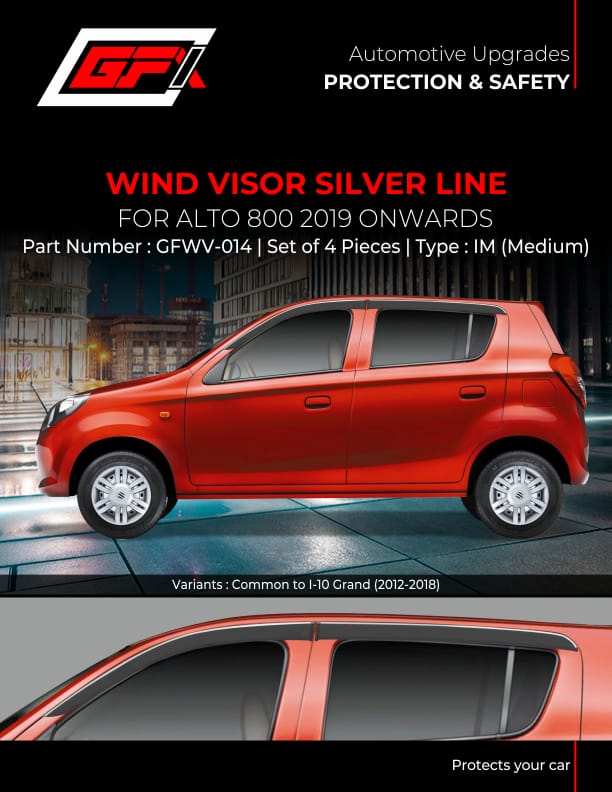 Chrome Line Door Visor for Maruti Suzuki Alto 800