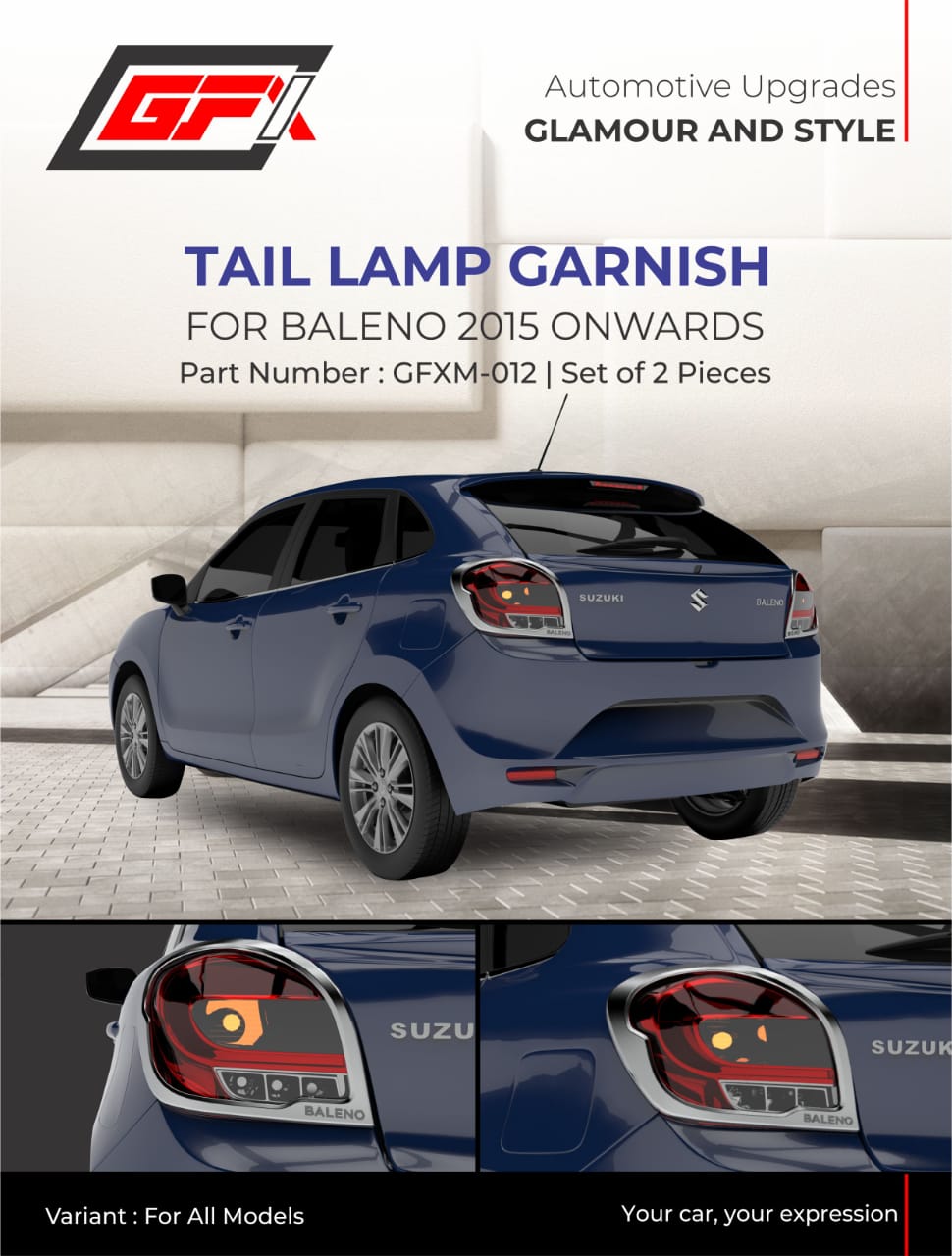 Maruti Suzuki Baleno Chrome Finish Tail Lamp Garnish