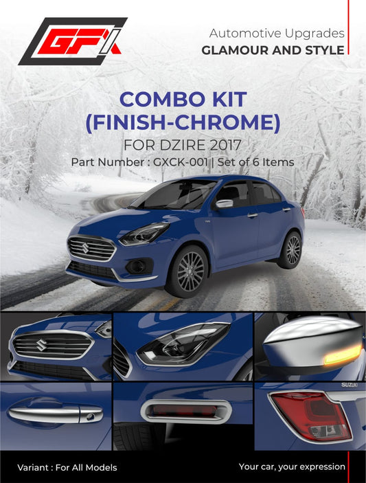 Maruti Suzuki Dzire chrome finish super combo kit